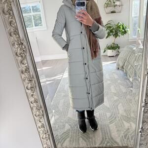 WFFS Long Puffer Coat Light Gray | Holographic | Reflective Puffer Jacket Size S